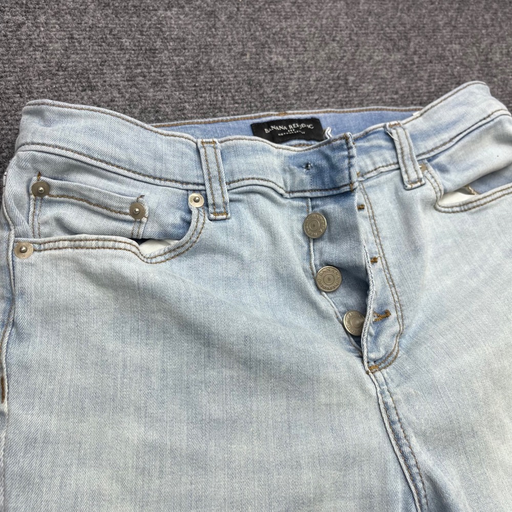 Banana Republic High Rise Skinny Stretch Light Wash Denim Jeans
